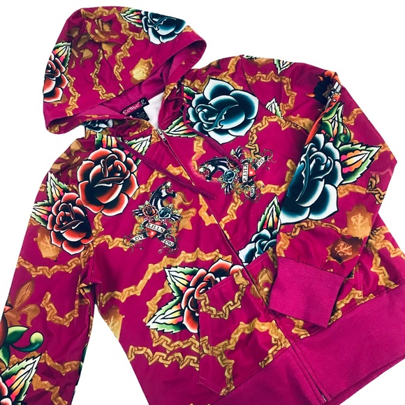 Say What? Tops - 🔥LAST ONE Fuchsia Tattoo Print Hoodie